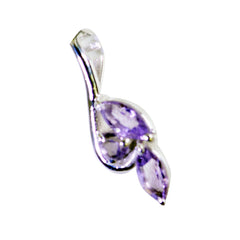 Riyo drop gems multifacetado amatista púrpura colgante de plata maciza regalo para boda