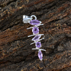 Riyo beauteous gems colgante de plata con amatista púrpura multifacetado, regalo para el día del boxeo