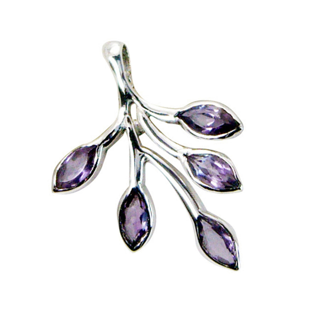 Riyo gemas elegantes marquesa facetadas amatista púrpura colgante de plata regalo para compromiso