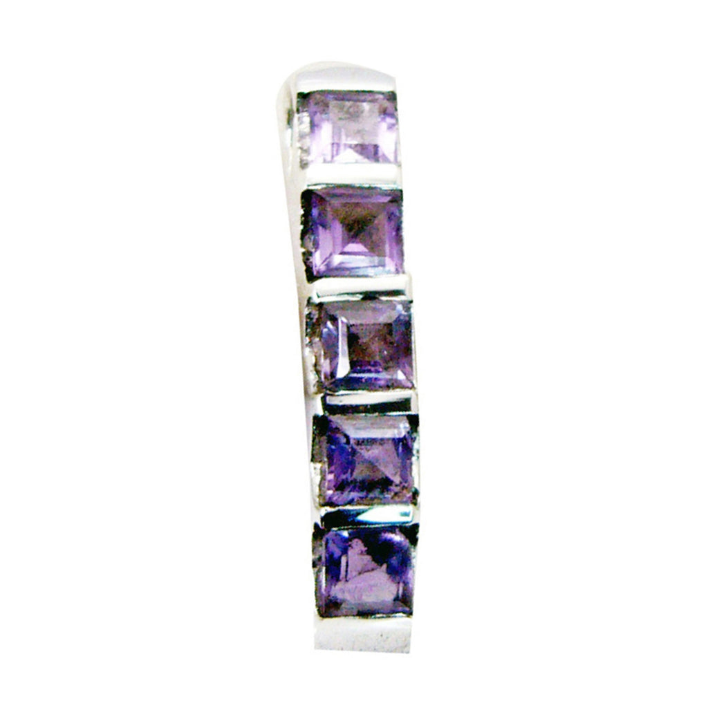 Riyo Magnificent Gems Oval Faceted Purple Amethyst Silver Pendant Gift For Boxing Day