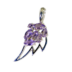 riyo foxy gems pendentif en argent améthyste violet à facettes multiples cadeau pour fiançailles