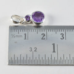 riyo winsome gems pendentif rond en argent améthyste violette à facettes cadeau pour le lendemain de Noël