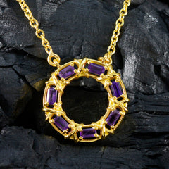 riyo belles pierres précieuses baguette à facettes violet améthyste pendentif en argent cadeau pour fiançailles