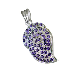 riyo magnifiques pierres précieuses rondes à facettes améthyste violette pendentif en argent massif cadeau pour le dimanche de pâques