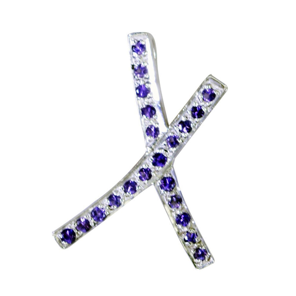 Riyo Tasty Gemstone Round Faceted Purple Amethyst 1109 Sterling Silver Pendant Gift For Birthday