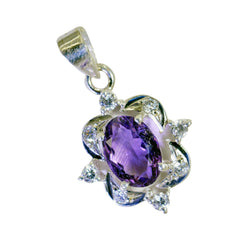 Серебряный кулон riyo foxy gems овальный ограненный фиолетовый аметист подарок сестре