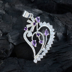 riyo comely gems pendentif en argent améthyste violet à facettes multiples cadeau pour fiançailles