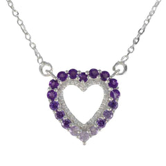 Riyo Beauteous Gems runder facettierter violetter Amethyst-Silberanhänger, Geschenk für Schwester