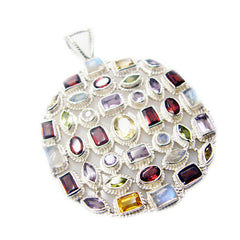 riyo, ciondolo in argento sterling 1218 con pietra preziosa multi sfaccettata, ametista viola, regalo per il Venerdì Santo