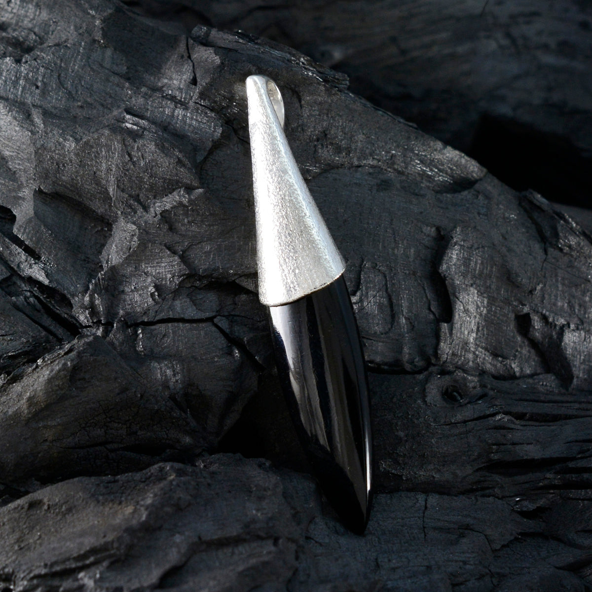 riyo spunky драгоценный камень маркиза кабошон черный черный оникс серебряный кулон подарок для ручной работы