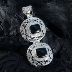 Riyo Mooie Edelsteen Multi Cabochon Zwart Zwart Onyx 998 Sterling Zilveren Hanger Cadeau voor Goede Vrijdag