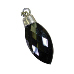 Riyo Knockout Gems Marquise Checker Zwart Zwart Onyx Zilveren Hanger Cadeau voor verloving