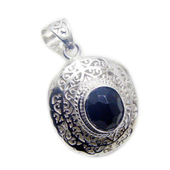 Riyo Comely Gemstone Oval Checker Black Black Onyx Sterling Silver Pendant Gift For Women