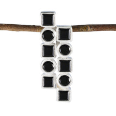 Подвеска из стерлингового серебра riyo с красивым драгоценным камнем, многогранная, черный, черный оникс, подарок на Рождество