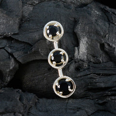 Riyo Pleasing Gemstone Round Faceted Black Black Onyx 1103 Sterling Silver Pendant Gift For Teachers Day