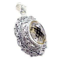 riyo, accattivante ciondolo in argento sterling 1187 con pietra preziosa ovale, citrino giallo, regalo per la festa degli insegnanti