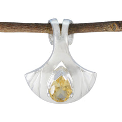 riyo, gemme pregiate, pendente in argento con citrino giallo sfaccettato, pera, regalo per la sorella