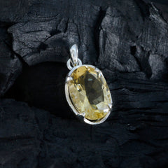 Серебряный кулон riyo с неотразимыми драгоценными камнями, овальный, ограненный, желтый, с цитрином, подарок жене