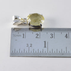 ciondolo in argento sterling 933 con pietra preziosa riyo ovale sfaccettato con citrino giallo, regalo per il compleanno