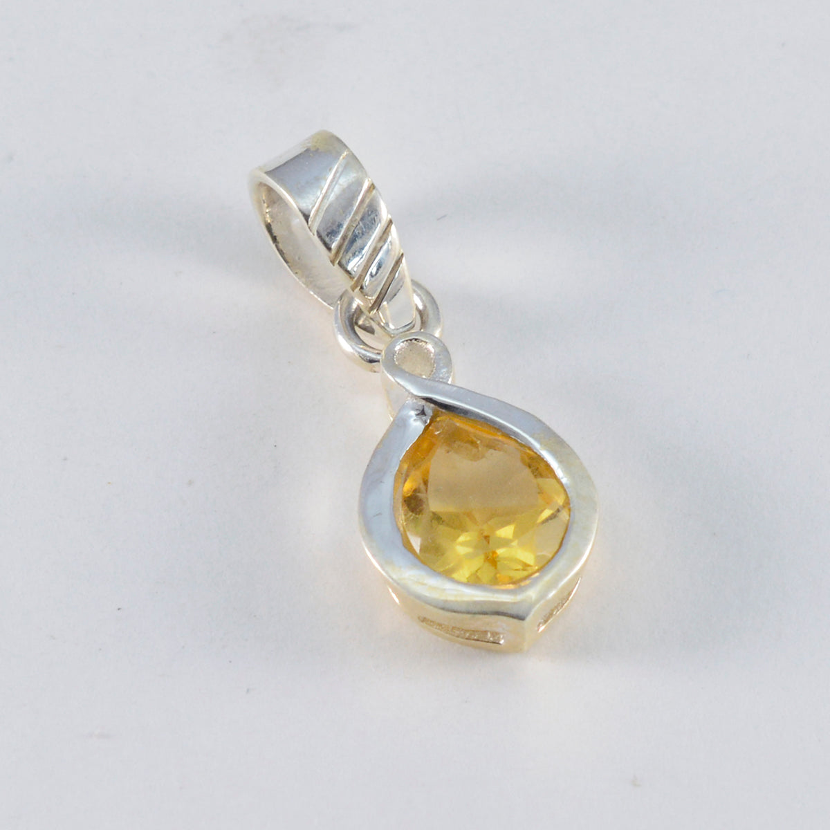 riyo goccia gemme ciondolo in argento citrino giallo sfaccettato pera regalo per Santo Stefano