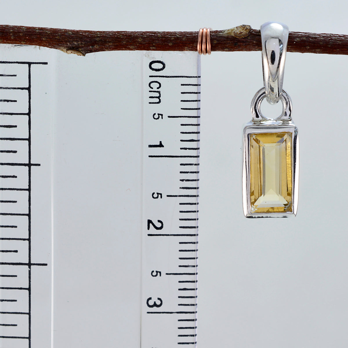 riyo fit pierre précieuse baguette à facettes jaune citrine pendentif en argent sterling cadeau pour noël