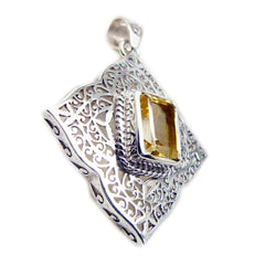 RIYO восхитительный восьмиугольный серебряный кулон с граненым желтым цитрином, подарок для женщин