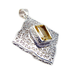 RIYO восхитительный восьмиугольный серебряный кулон с граненым желтым цитрином, подарок для женщин