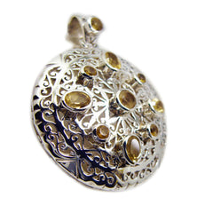 riyo magnifico ciondolo in argento sterling 1026 con pietra preziosa multi sfaccettata citrino giallo, regalo per il Venerdì Santo