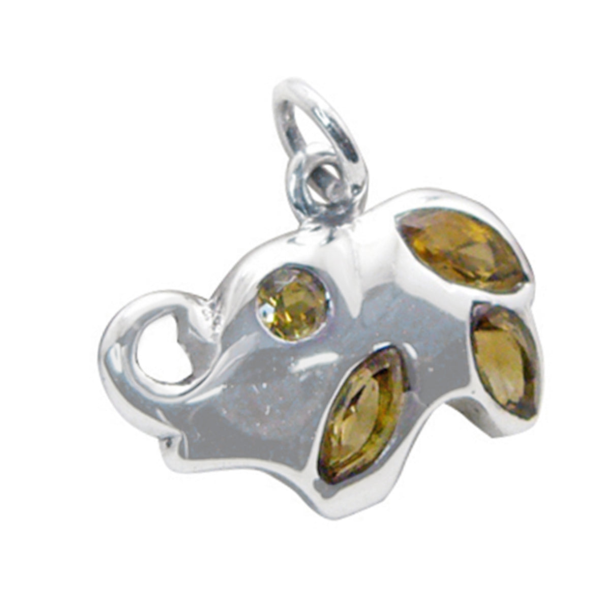 Riyo Handsome Gemstone Multi Faceted Yellow Citrine 1067 Sterling Silver Pendant Gift For Teachers Day