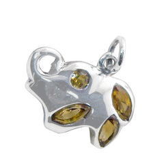 Riyo Handsome Gemstone Multi Faceted Yellow Citrine 1067 Sterling Silver Pendant Gift For Teachers Day