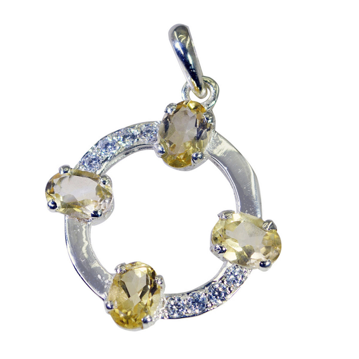 riyo séduisantes pierres précieuses ovale à facettes jaune citrine pendentif en argent massif cadeau pour mariage