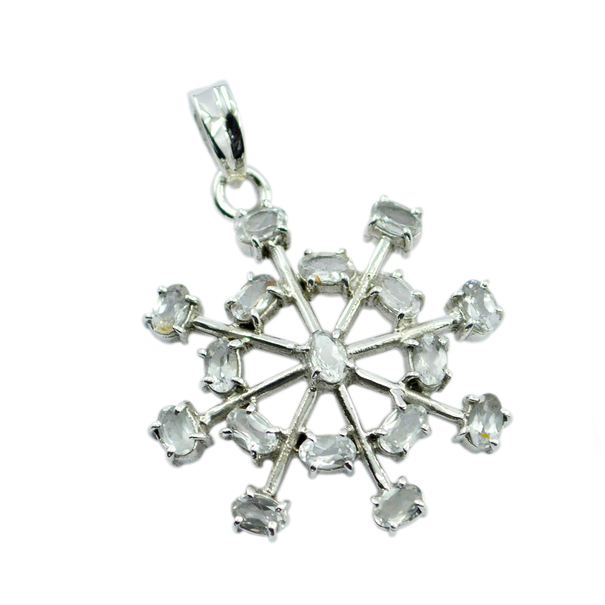Riyo easy – pendentif en argent sterling 1028, pierre précieuse ovale à facettes, cristal blanc, quartz, cadeau pour petite amie