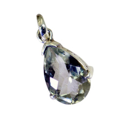 Riyo Beauteous Gemstone Pear Faceted Green Green Amethyst Sterling Silver Pendant Gift For Handmade