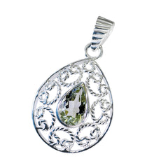 Riyo Good Gemstone Pear Faceted Green Green Amethyst Sterling Silver Pendant Gift For Friend
