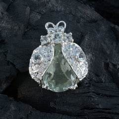 Riyo magnífica piedra preciosa multifacetada verde amatista plata de ley colgante regalo para hecho a mano