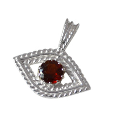 Riyo Fanciable Gemstone Round Faceted Red Garnet 1192 Sterling Silver Pendant Gift For Girlfriend