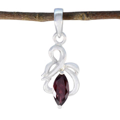 Riyo Handsome Gemstone Marquise Faceted Red Garnet 926 Sterling Silver Pendant Gift For Good Friday