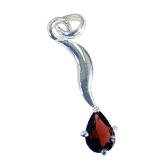 riyo fin ädelsten päron facetterad röd granat sterling silver hänge present för kvinnor