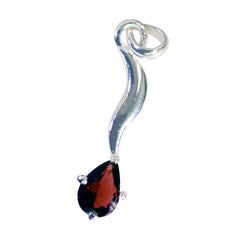 Riyo mooie edelsteen peer gefacetteerde rode granaat sterling zilveren hanger cadeau voor vrouwen