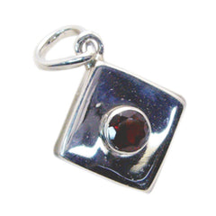 Riyo Lovely Gemstone Round Faceted Red Garnet 951 Sterling Silver Pendant Gift For Teachers Day