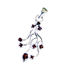 Riyo Lovely Gems Multi Facettierter roter Granat-Silberanhänger als Geschenk zum zweiten Weihnachtsfeiertag