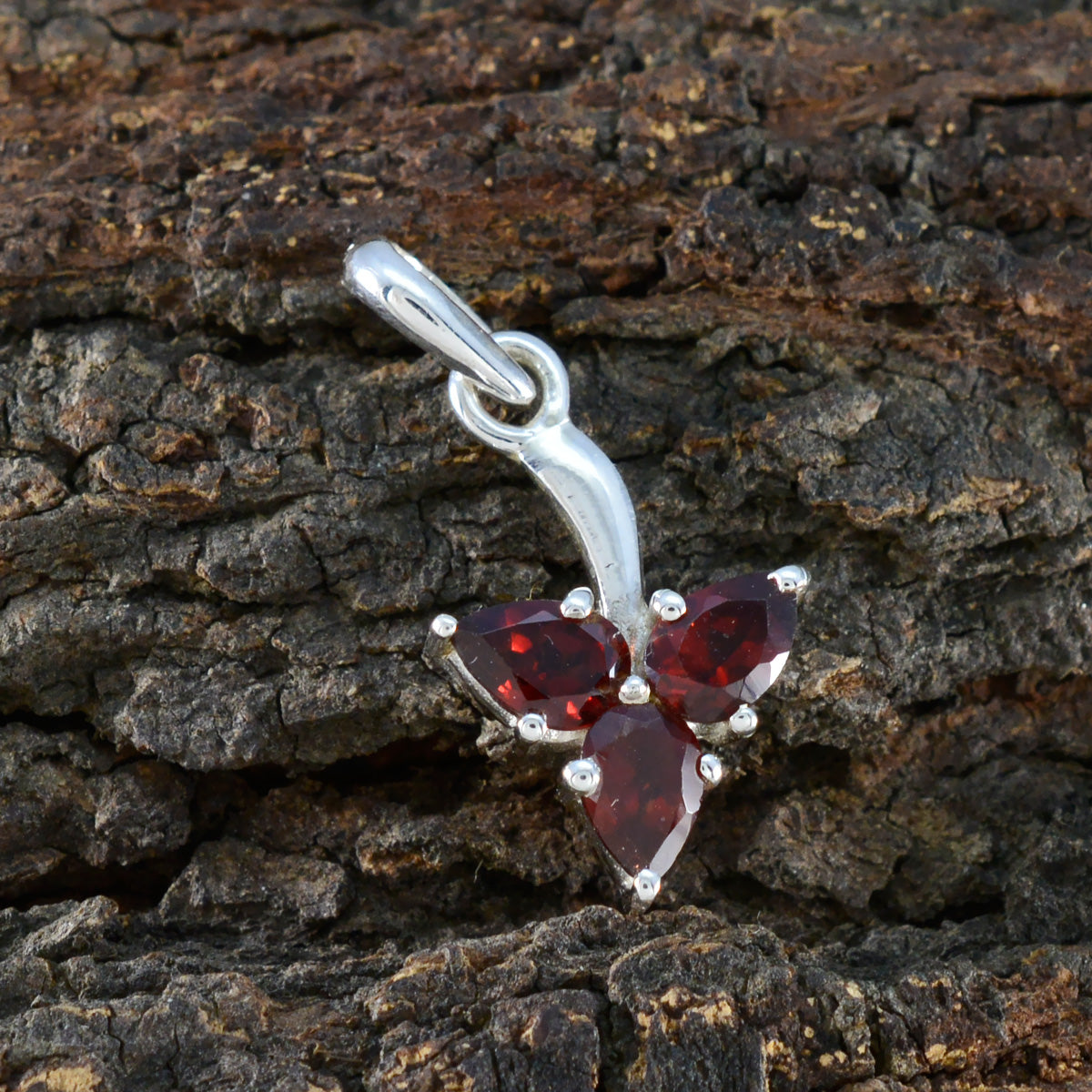 Riyo Drop Gemstone Pear Faceted Red Garnet 1039 Sterling Silver Pendant Gift For Teachers Day