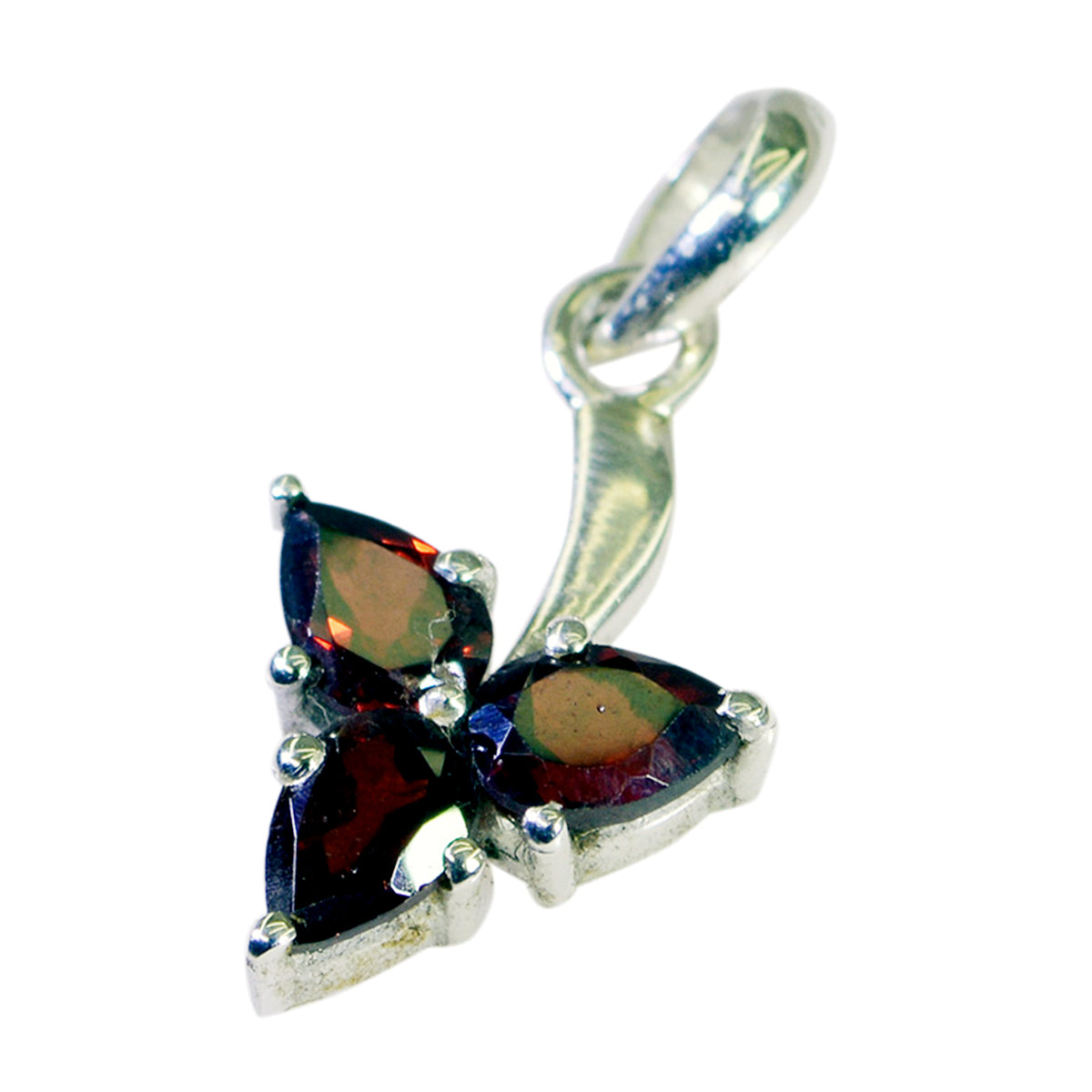 Riyo Drop Gemstone Pear Faceted Red Garnet 1039 Sterling Silver Pendant Gift For Teachers Day
