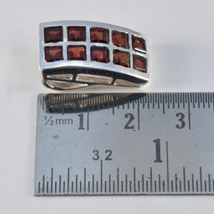 Riyo Prachtige edelsteen vierkant gefacetteerde rode granaat 1059 sterling zilveren hanger cadeau voor lerarendag