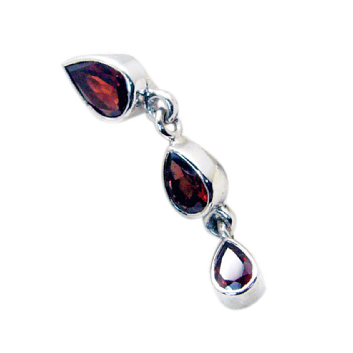 Riyo Winsome Gems Pear Faceted Red Garnet Solid Silver Pendant Gift For Easter Sunday