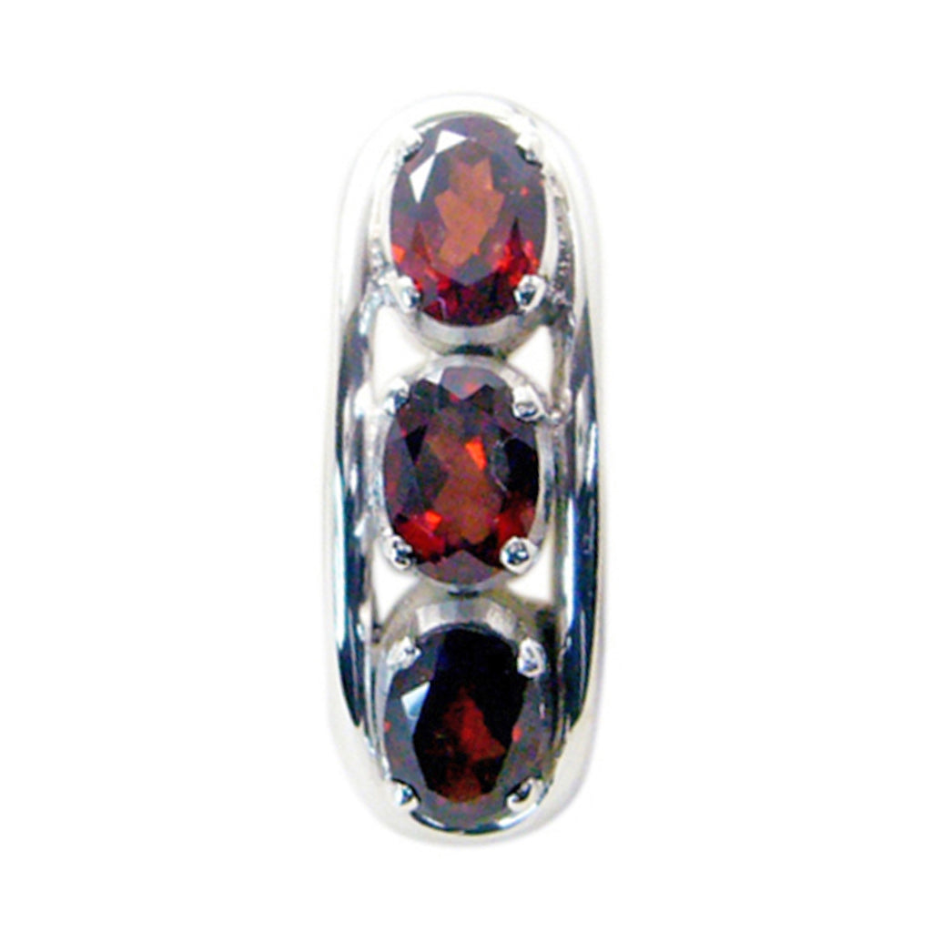 Riyo Ravishing Gemstone Oval Faceted Red Garnet 1070 Sterling Silver Pendant Gift For Good Friday