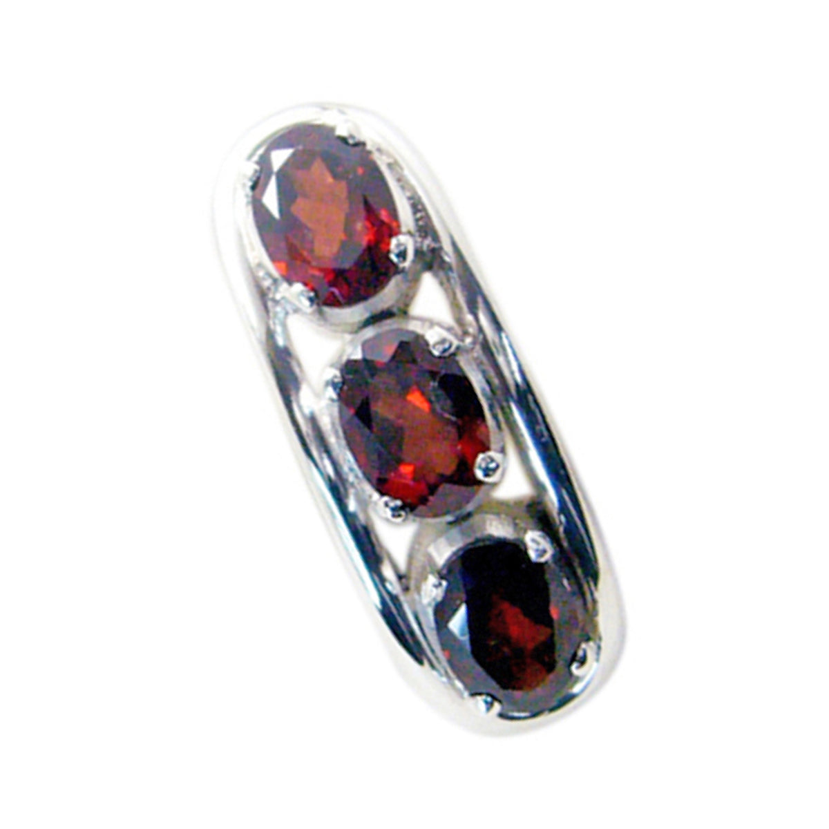 riyo, affascinante pietra preziosa ovale sfaccettata con granato rosso, pendente in argento sterling 1070, regalo per il Venerdì Santo
