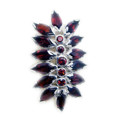 Riyo Bewitching Gemstone Multi Faceted Red Garnet Sterling Silver Pendant Gift For Handmade