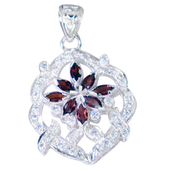 Riyo Magnificent Gems Marquise facettierter roter Granat-Silberanhänger, Geschenk zur Verlobung