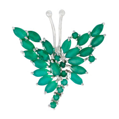 Riyo Delightful Gemstone Multi Faceted Green Green Onyx Sterling Silver Pendant Gift For Christmas